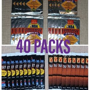 1992-93 McDonalds NBA Cards 40 Pack Lot - 20 Upper Deck / 20 NBA Hoops
